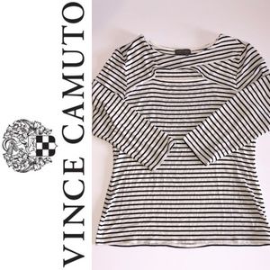 Vince Camuto Black and White Striped Shirt